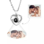 Colar Coração Zircônico - Foto Personalizável