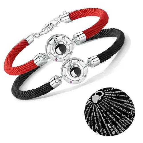 Par de Pulseiras - Eu te amo" em 100 idiomas