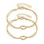 Pulseira Nó Infinito Banhada a Ouro 18k Design Ajustável Elegante