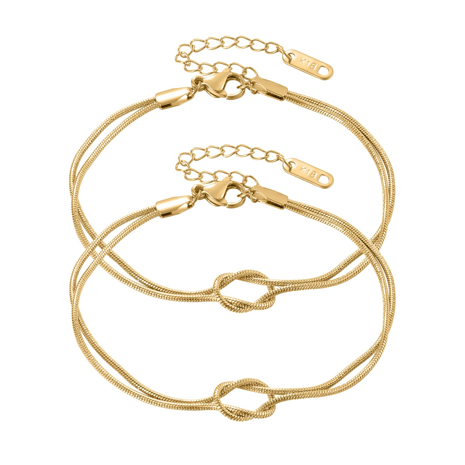 Pulseira Nó Infinito Banhada a Ouro 18k Design Ajustável Elegante