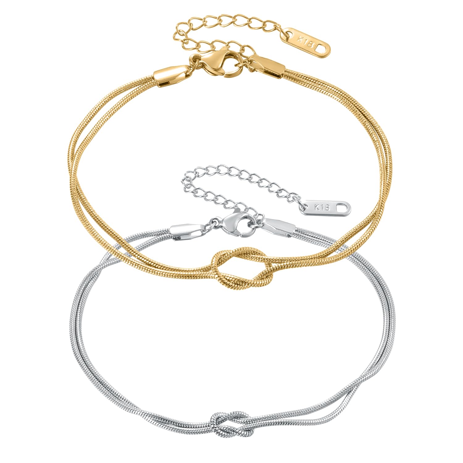 Pulseira Nó Infinito Banhada a Ouro 18k Design Ajustável Elegante