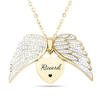 Colar Asas de Anjo Personalizável + Caixa de Flor Rotativa de Brinde