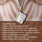 Colar com pingente de livro "Melhor Mãe" [COMPRE 1 E LEVE 2]