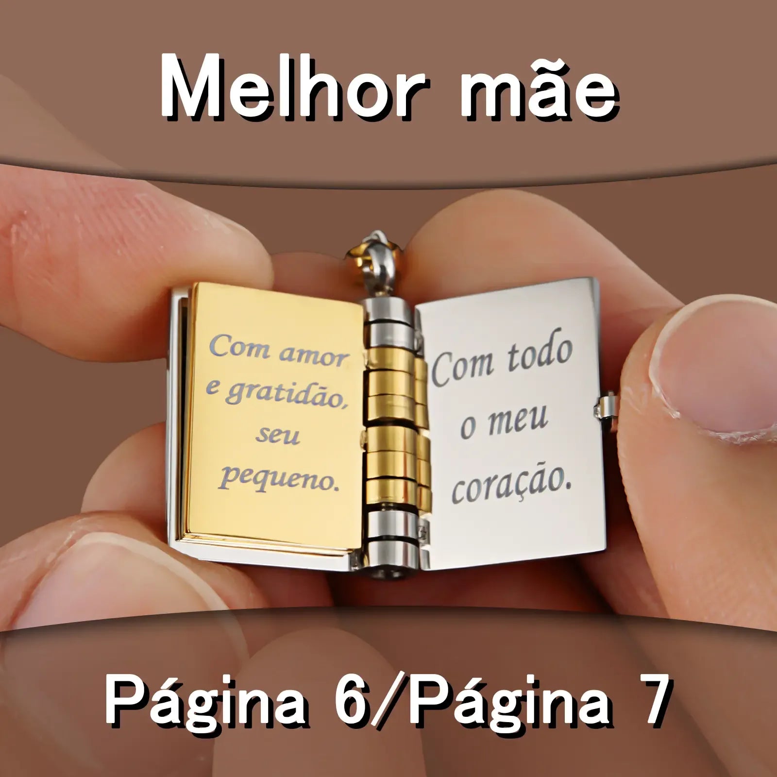 Colar com pingente de livro "Melhor Mãe" [COMPRE 1 E LEVE 2]