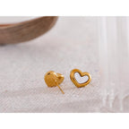 Brinco Coração Pérola Banhado a Ouro 18k