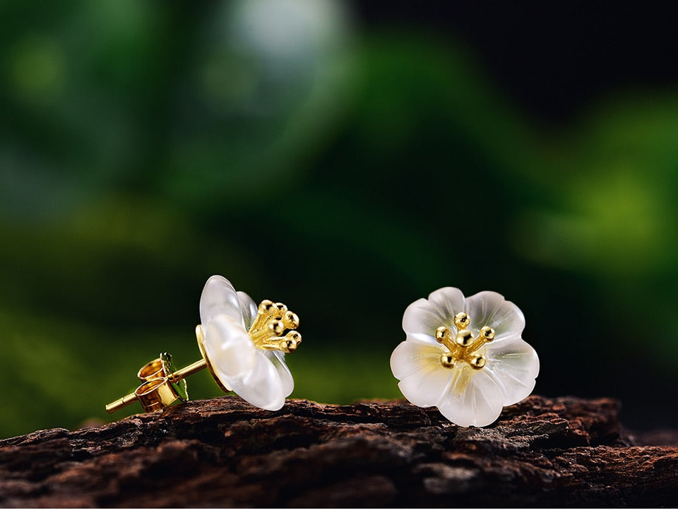 Brinco Flor na Chuva de Tarraxa - Prata 925